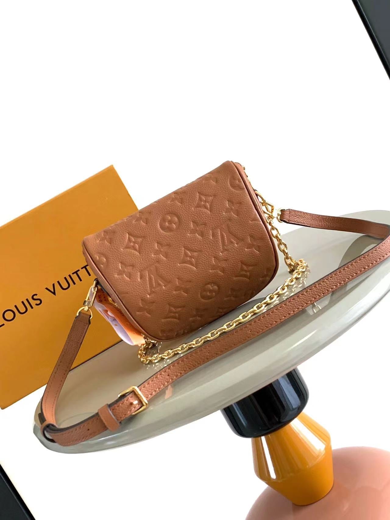 MINI BUMBAG 17 IN COGNAC MONOGRAM EMPREINTE LEATHER GOLD HARDWARE