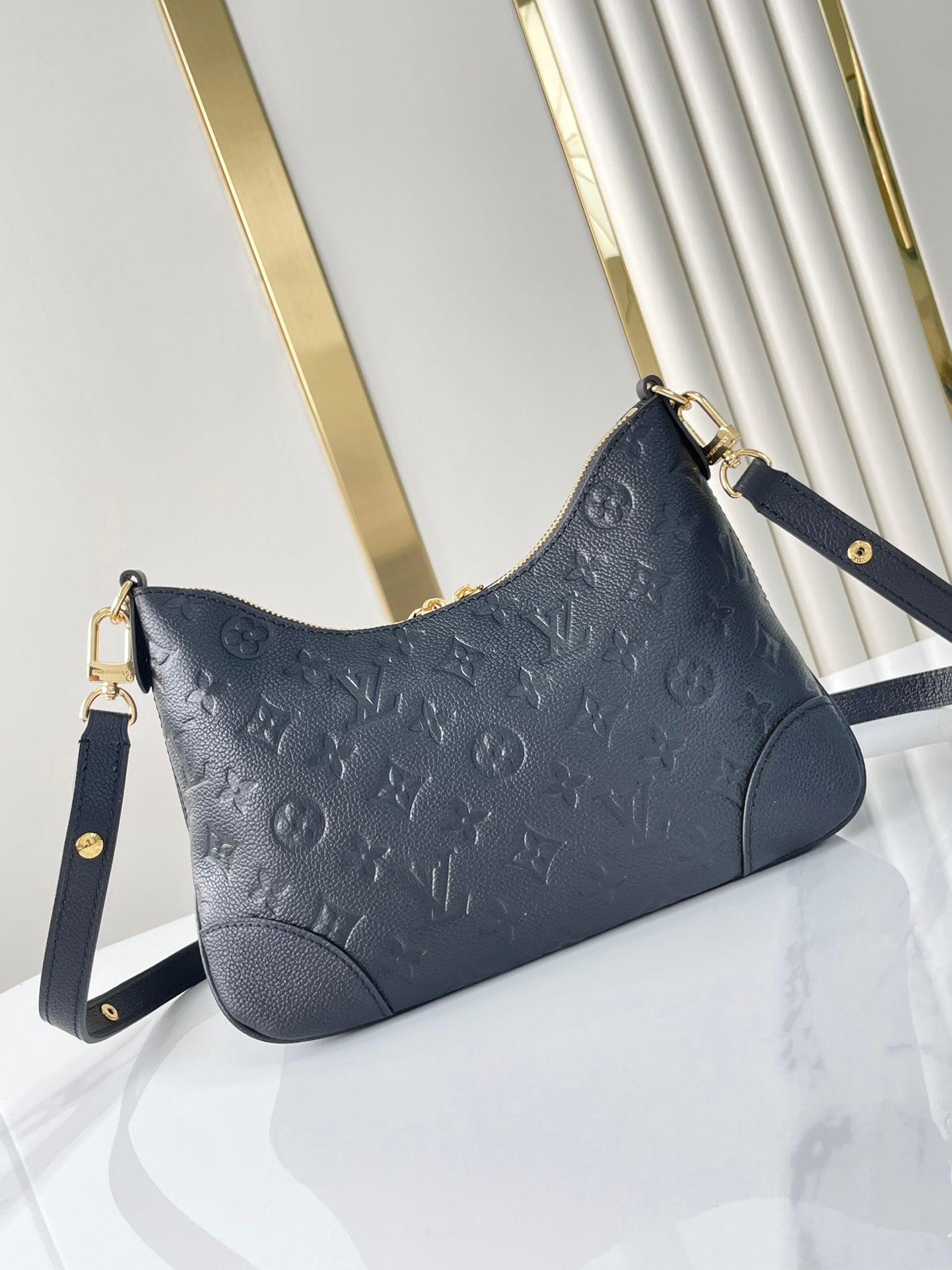 BOULOGNE 29 IN BLACK MONOGRAM EMPREINTE LEATHER GOLD HARDWARE