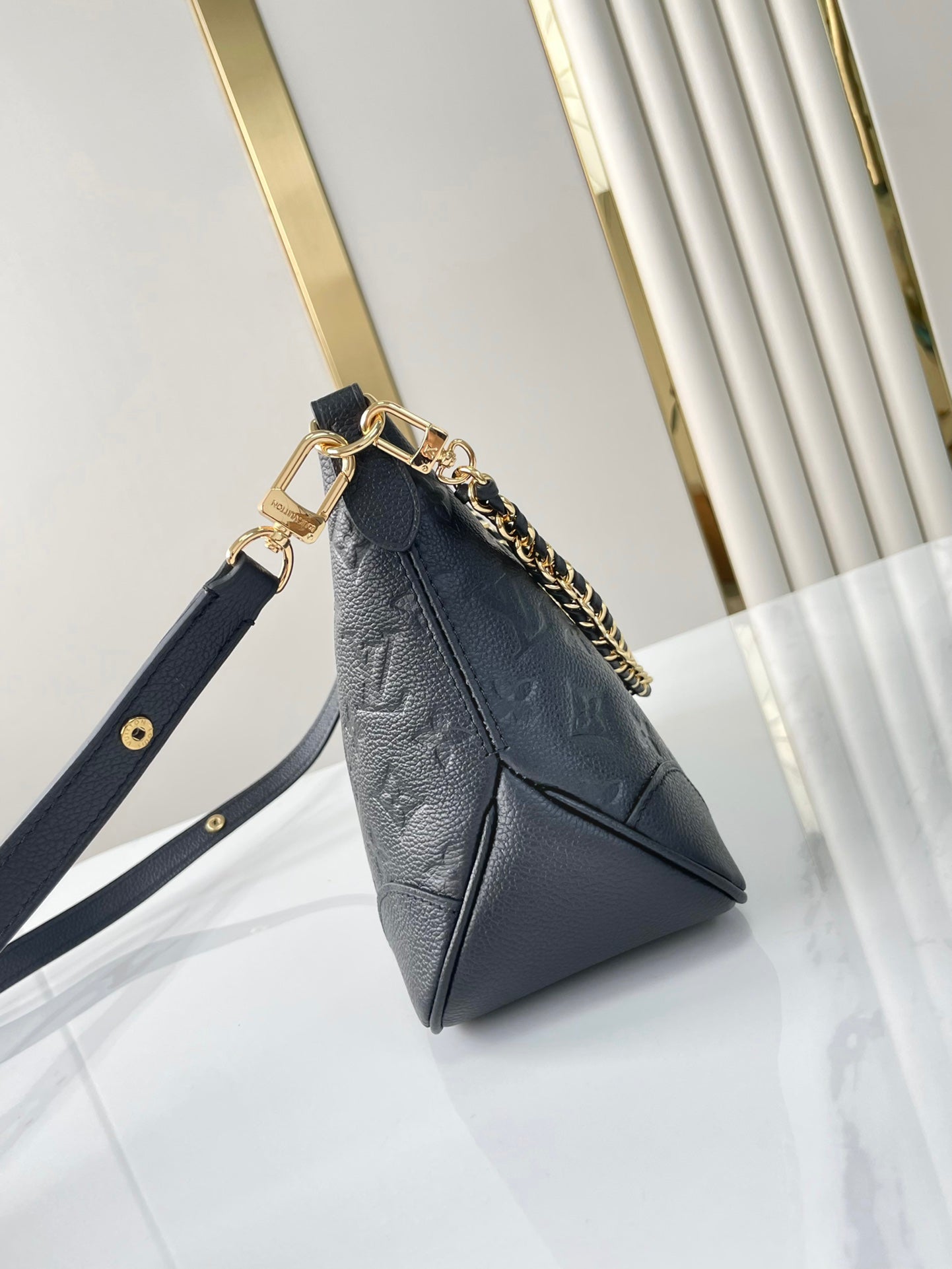 BOULOGNE 29 IN BLACK MONOGRAM EMPREINTE LEATHER GOLD HARDWARE