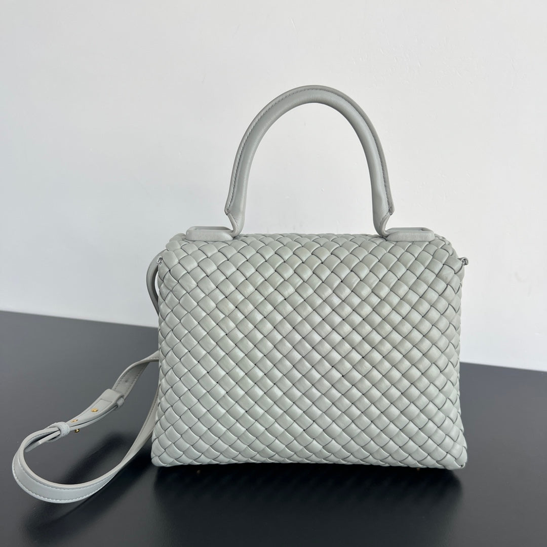 PATTI SHOULDER BAG 26 IN RHINO GRAY LAMBSKIN