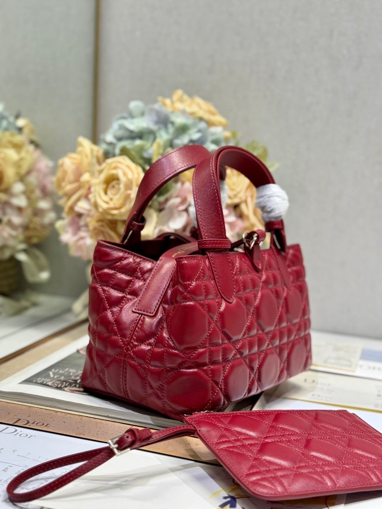 MINI 23 TOUJOURS BAG IN RUBY RED MACROCANNAGE LAMBSKIN