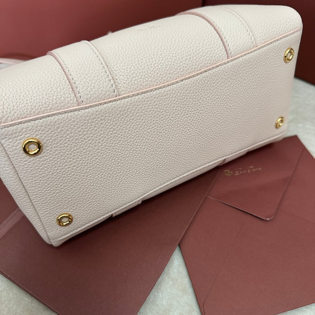 LOOM BAG 25 IN LIGHT PINK SMOOTH CALFSKIN WITH GOLD HARDWARE