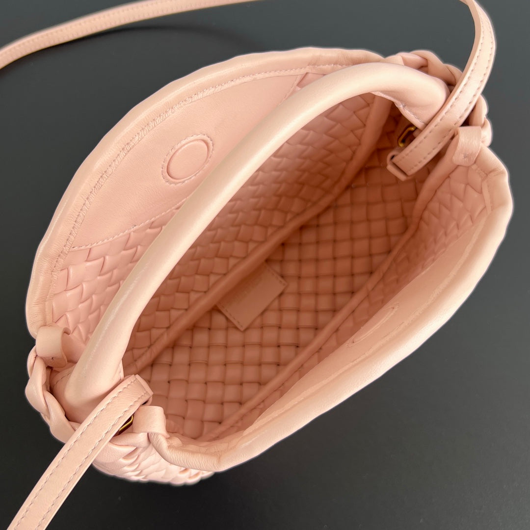 COBBLE TOP HANDLE BAG 23 IN MELON PINK LAMBSKIN