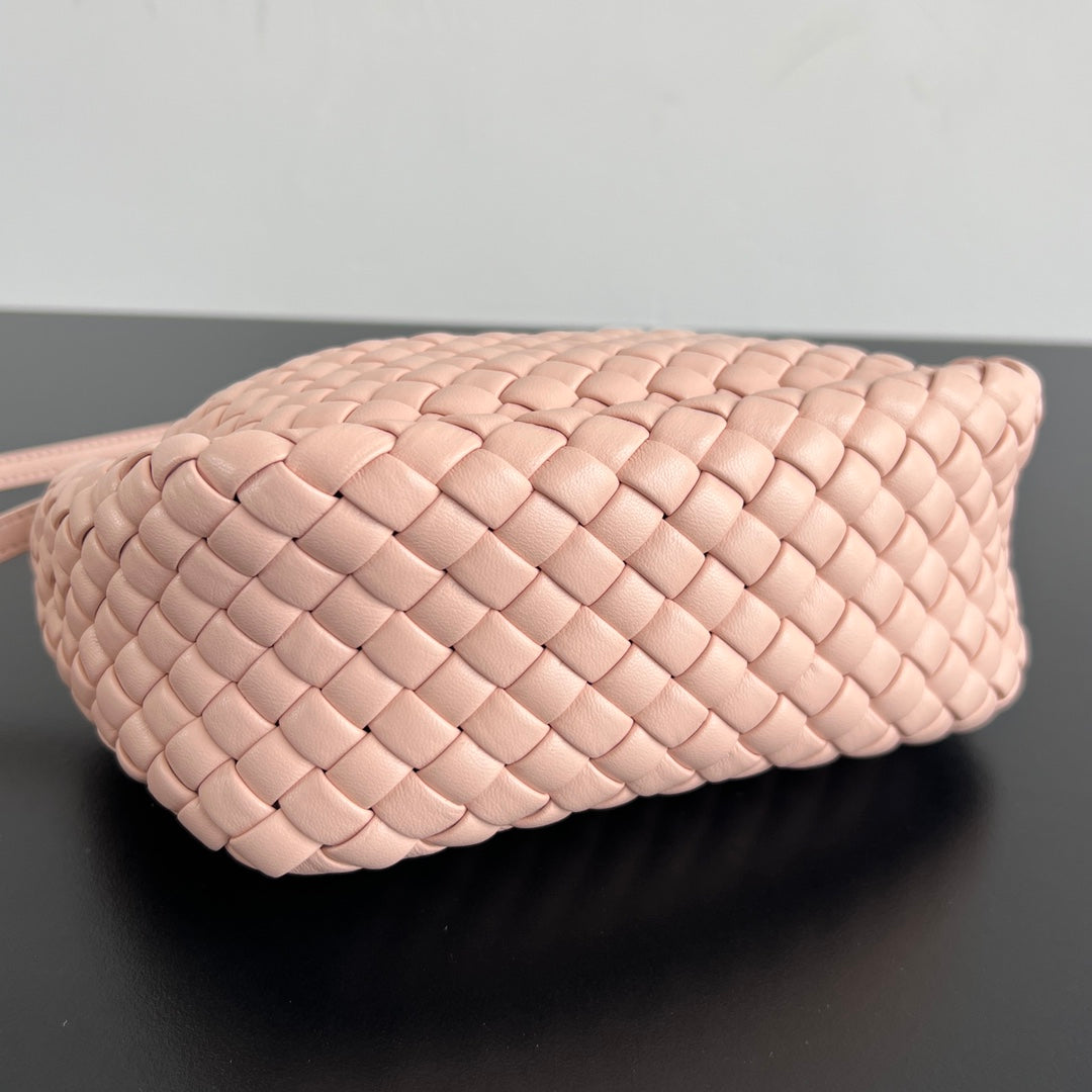 COBBLE TOP HANDLE BAG 23 IN MELON PINK LAMBSKIN