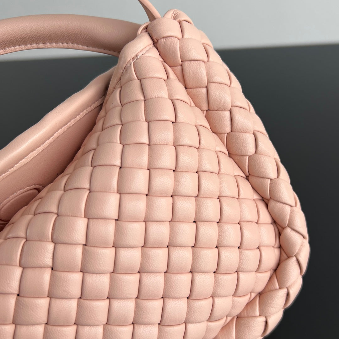 COBBLE TOP HANDLE BAG 23 IN MELON PINK LAMBSKIN