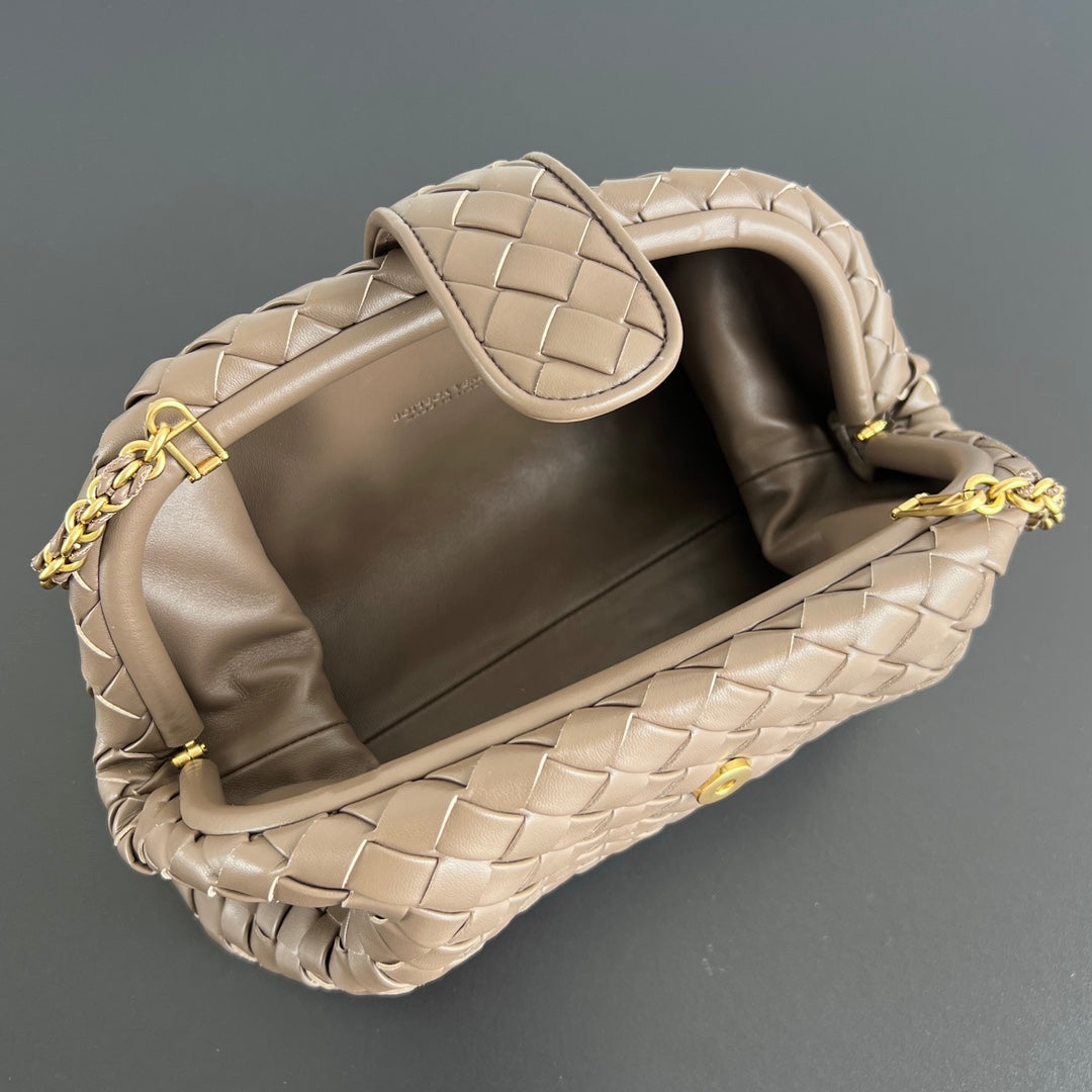 LAUREN 1980 BAG 31 IN WOOD BROWN LAMBSKIN GOLD STRAP