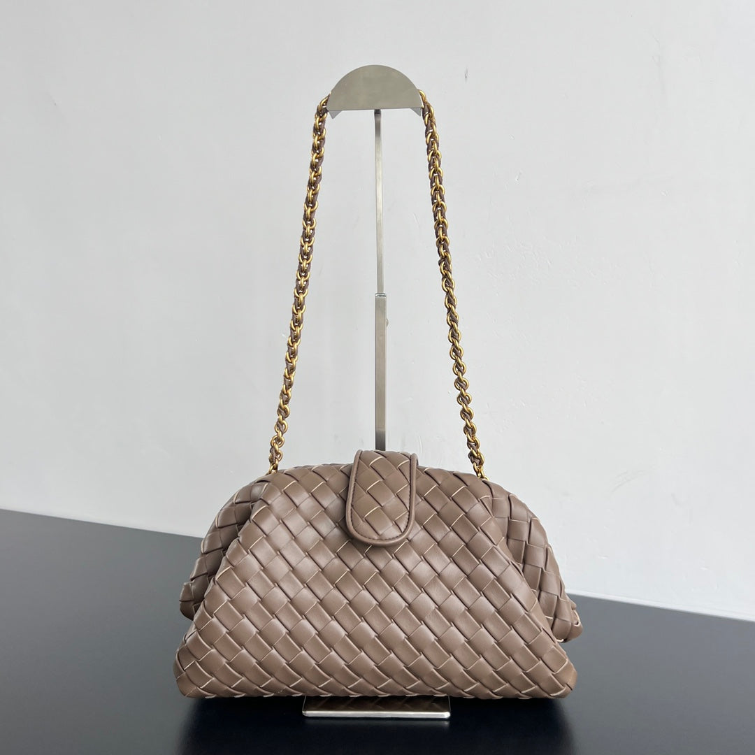 LAUREN 1980 BAG 31 IN WOOD BROWN LAMBSKIN GOLD STRAP