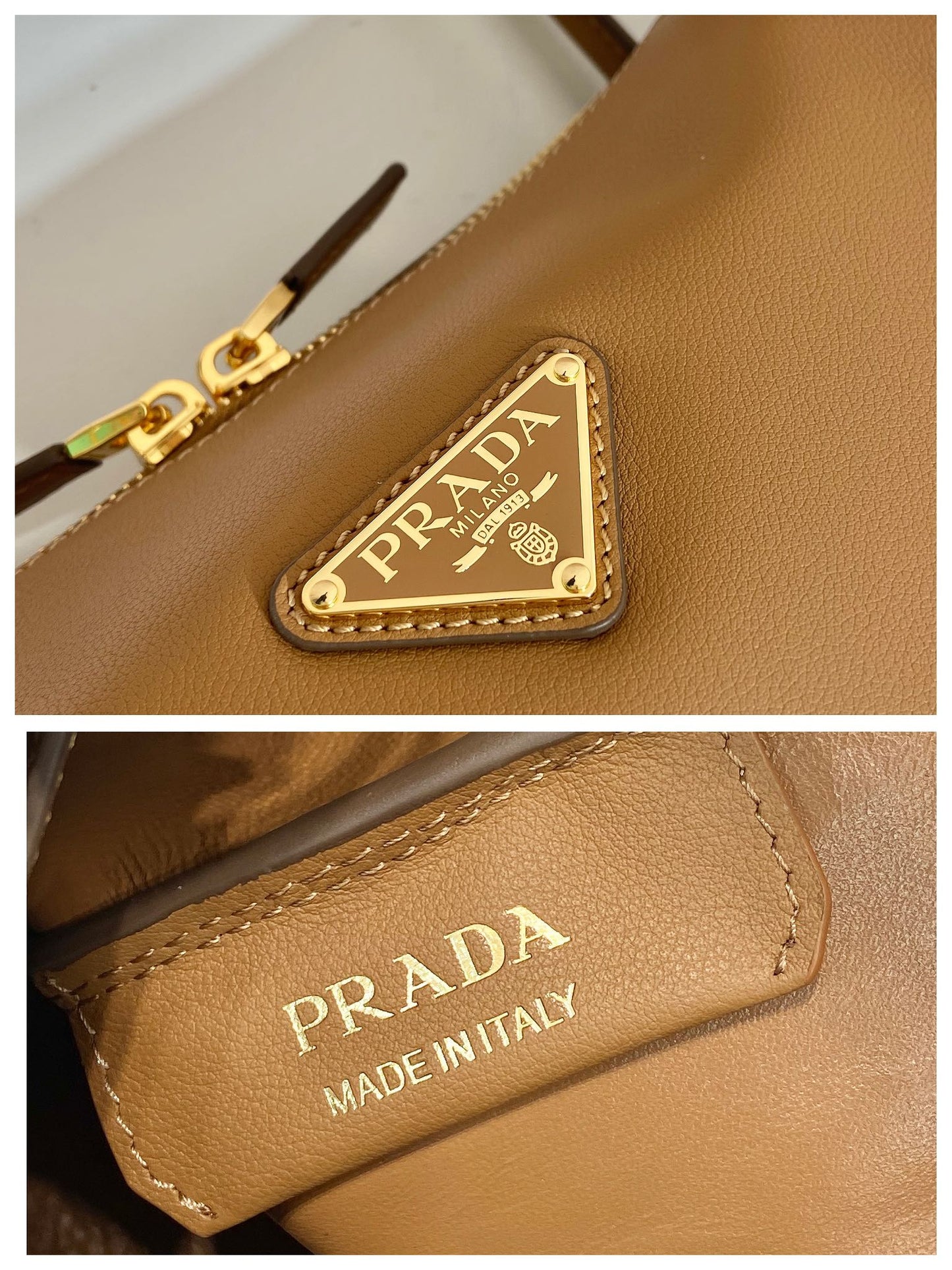 PRA 28 LARGE BEIGE CALFSKIN HANDBAG