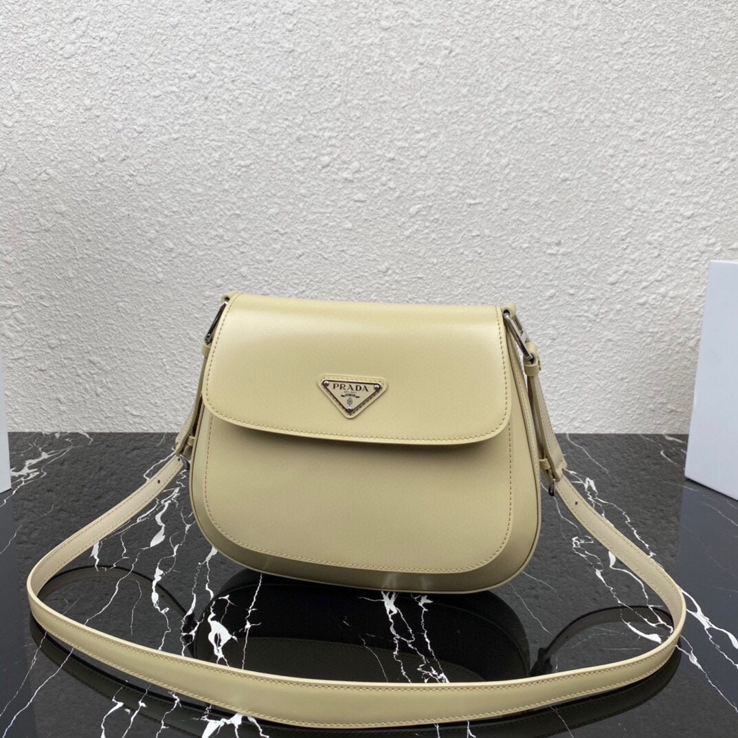 CLEO 24 BEIGE BRUSHED LEATHER SHOULDER BAG