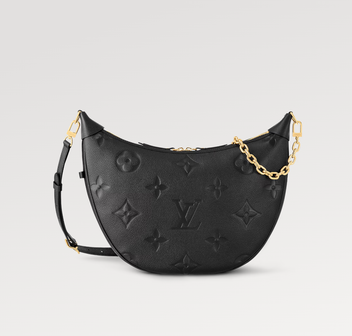 LOOP HOBO 38 BLACK MONOGRAM EMPREINTE LEATHER GOLD HARDWARE