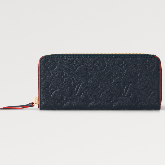 CLEMENCE WALLET 20CM BLUE RED MONOGRAM EMPREINTE LEATHER