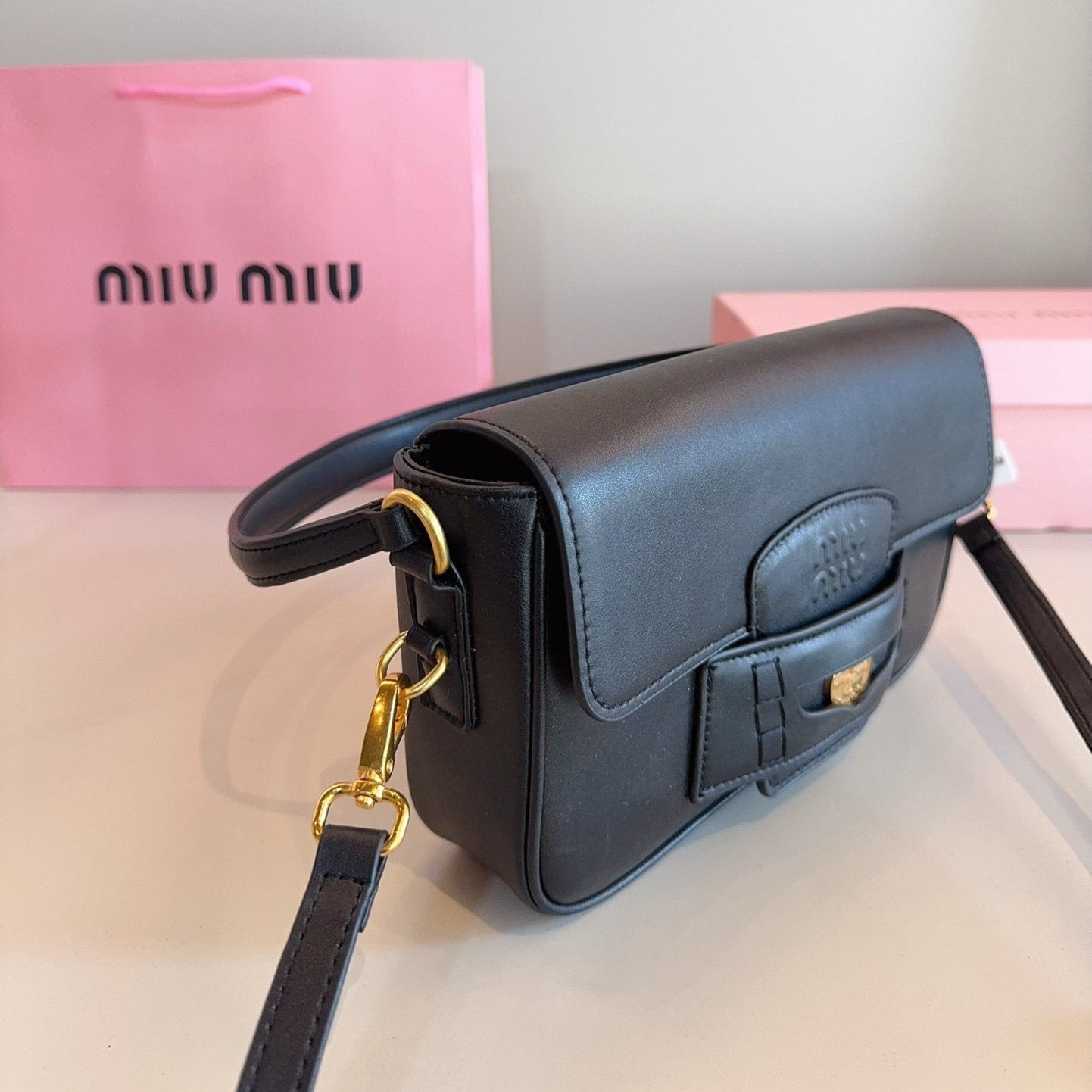 PENNY SMALL BAG 23 IN BLACK CALFSKIN