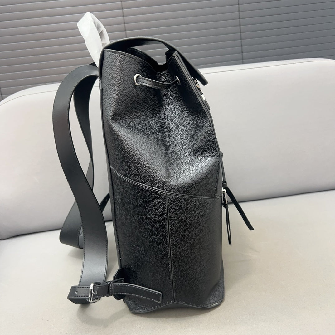 LOE SMALL 44 CONVERTIBLE BACKPACK IN BLACK CLASSIC CALFSKIN