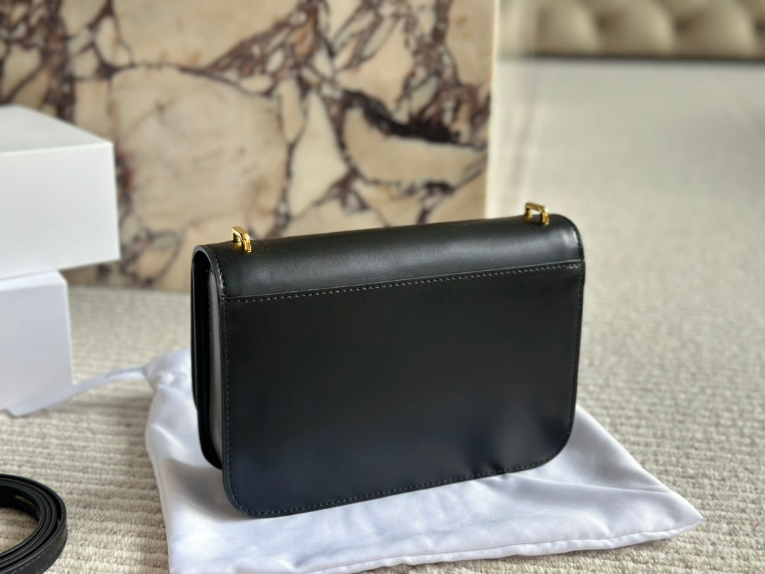 LOE GOYA BAG 23 IN BLACK SILK CALFSKIN