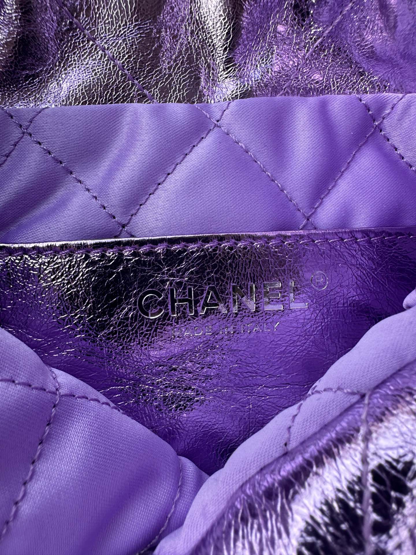 CC MINI 20 BAG IN VIOLET PURPLE METALLIC LAMBSKIN