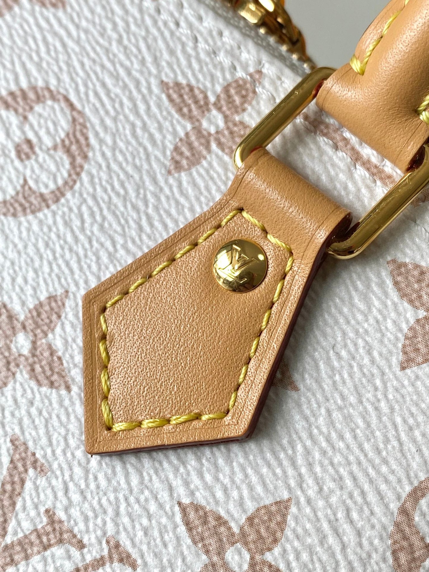 NANO ALMA 18 IN WHITE MONOGRAM DUNE CANVAS GOLD HARDWARE