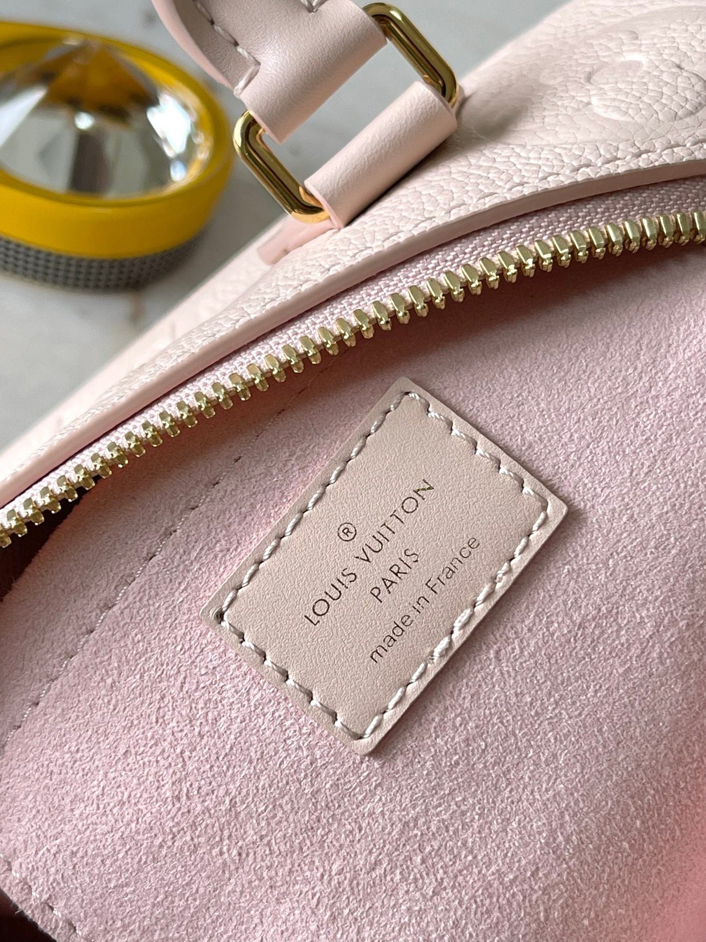 SPEEDY BANDOULIÈRE 20 IN LIGHT PINK MONOGRAM EMPREINTE LEATHER