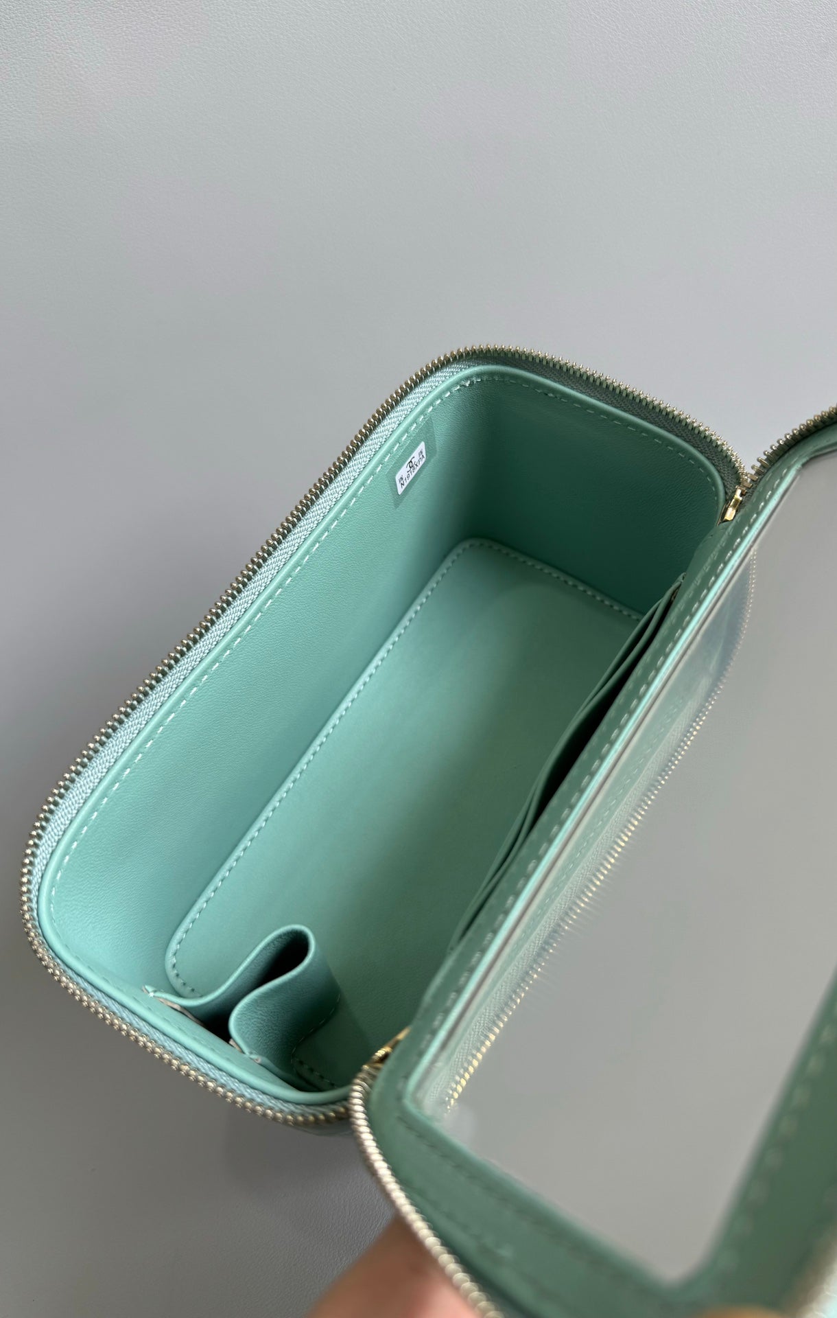 CC Vanity Case Pearl 17cm Aqua Blue Lambskin Gold hardware