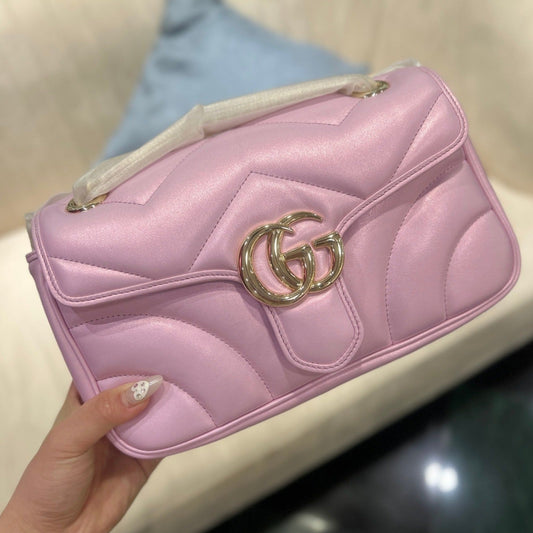 GG MARMONT 26 MEDIUM SHOULDER BAG LIGHT PINK CALFSKIN