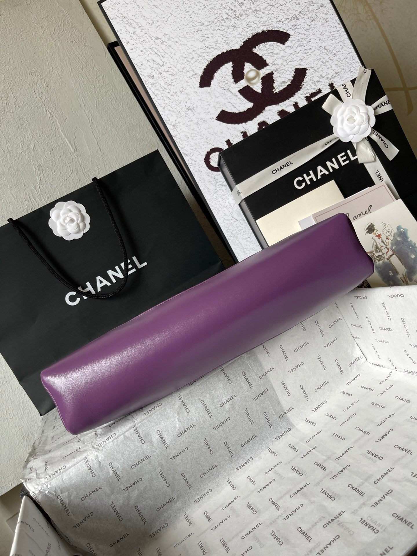 CC MEDIUM 36 SHOPPING BAG IN VIOLET PURPLE CALFSKIN