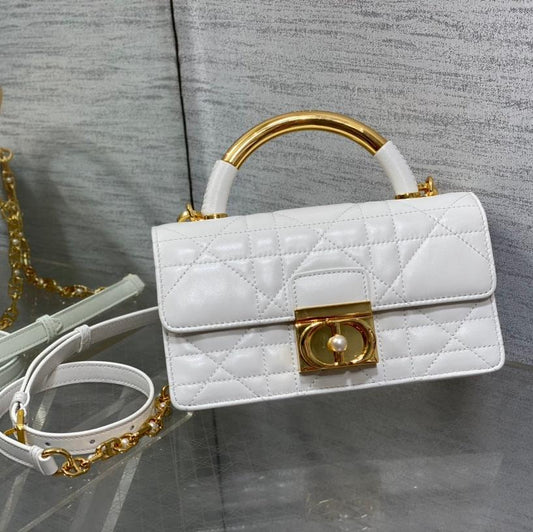 MINI 20 ANGE BAG IN WHITE MACROCANNAGE LAMBSKIN