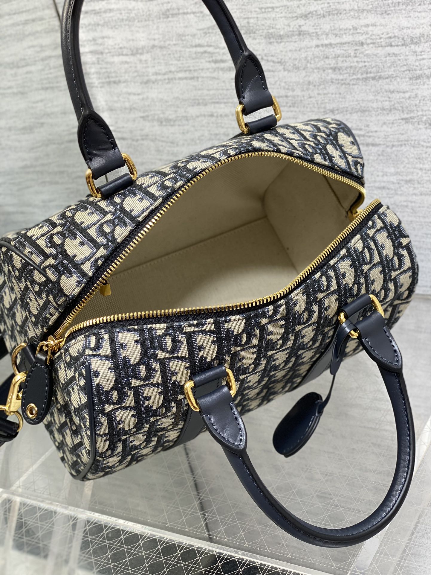 GROOVE 25 BAG IN BLACK MIX BEIGE OBLIQUE MONOGRAM JACQUARD