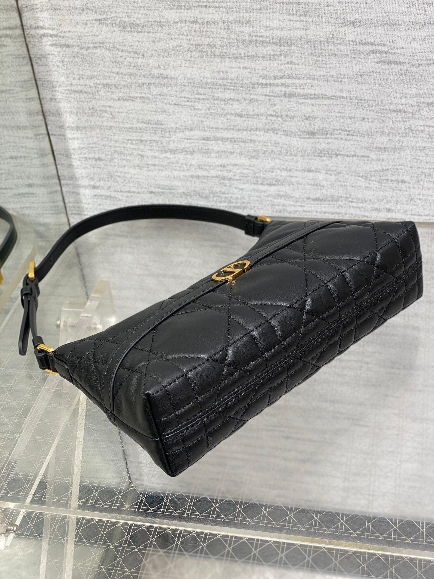 MISS CARO CIGALE MINI 18 BAG BLACK MACROCANNAGE LAMBSKIN