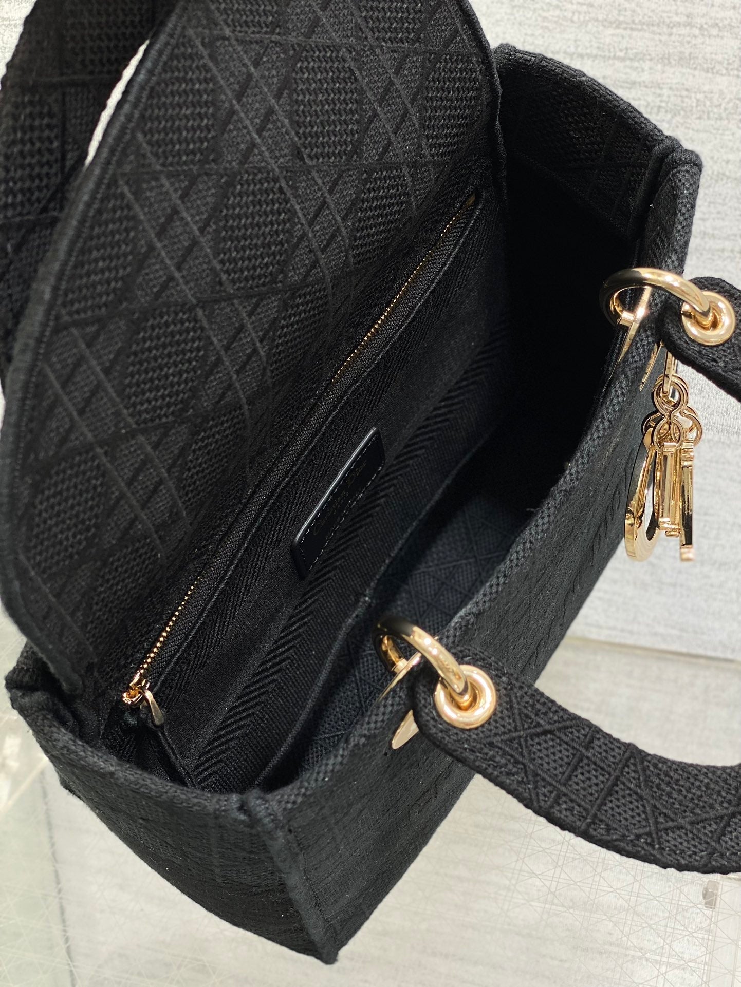 SMALL 24 LADY BAG IN BLACK CANVAS