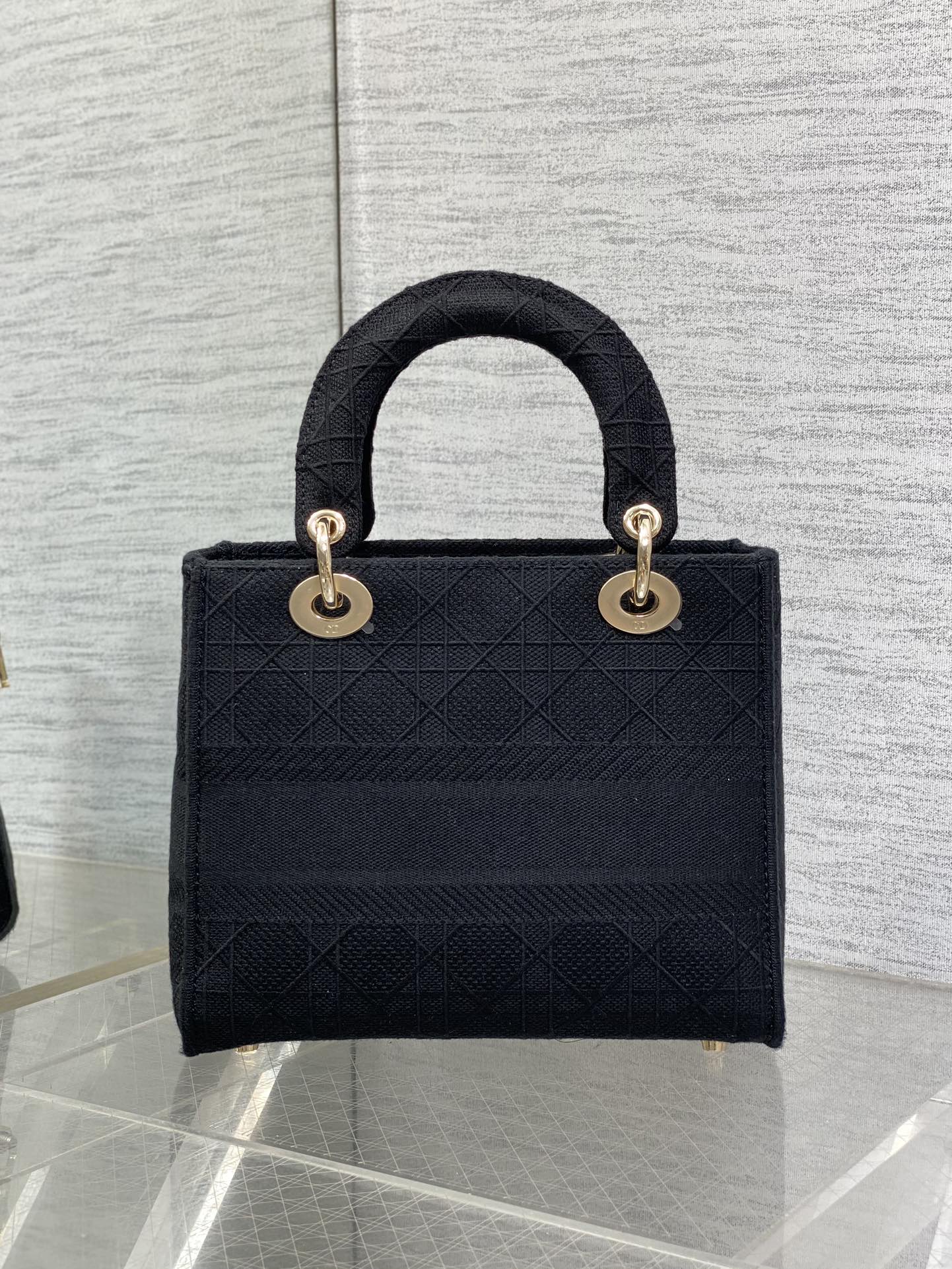 SMALL 24 LADY BAG IN BLACK CANVAS