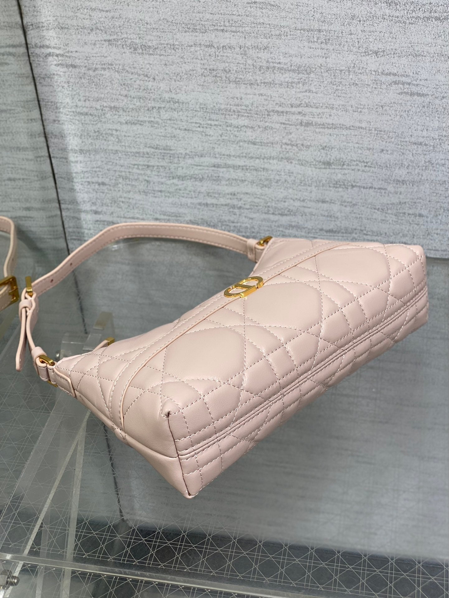 MISS CARO CIGALE MINI 18 BAG POWDER PINK MACROCANNAGE LAMBSKIN