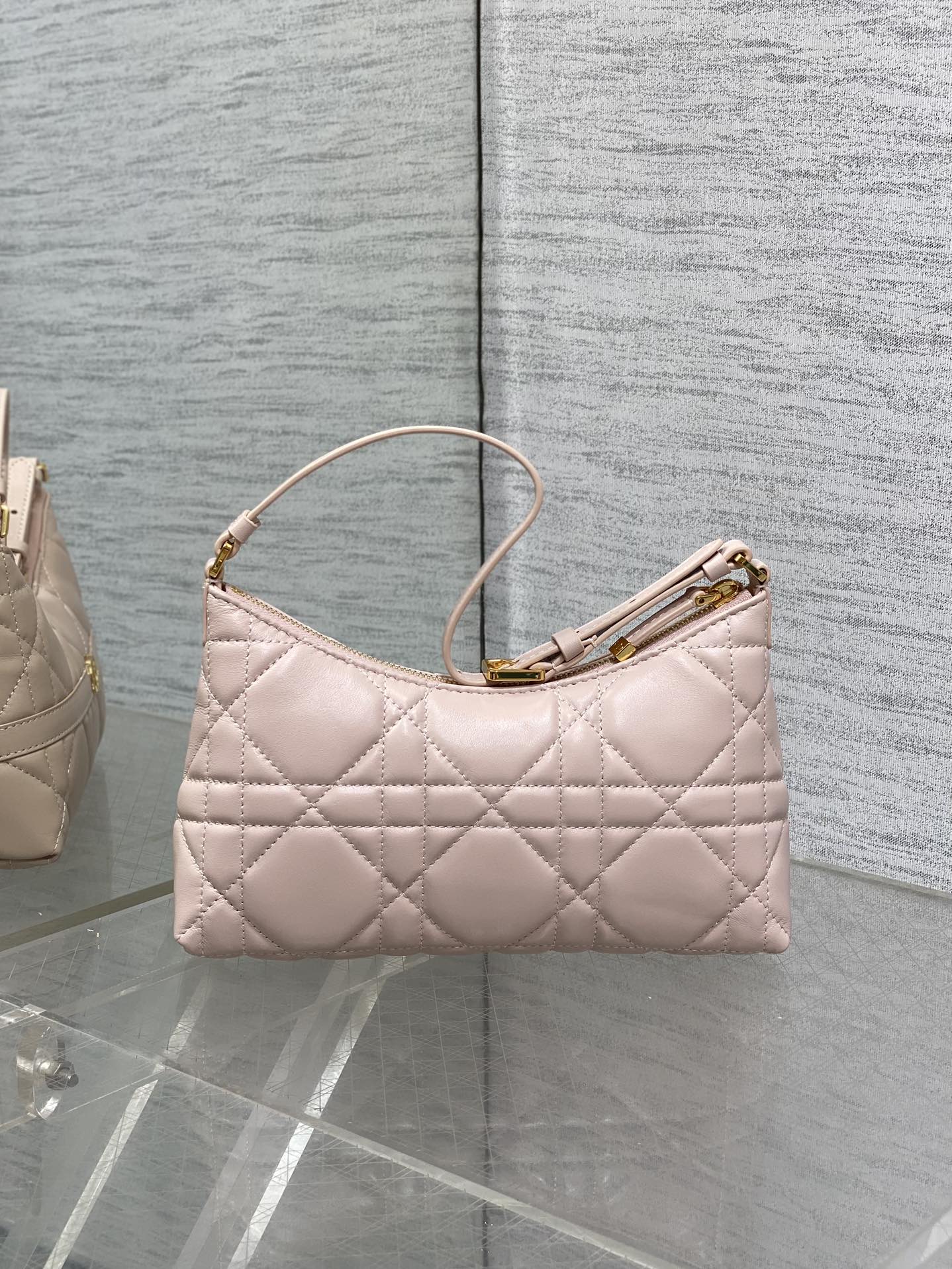 MISS CARO CIGALE MINI 18 BAG POWDER PINK MACROCANNAGE LAMBSKIN