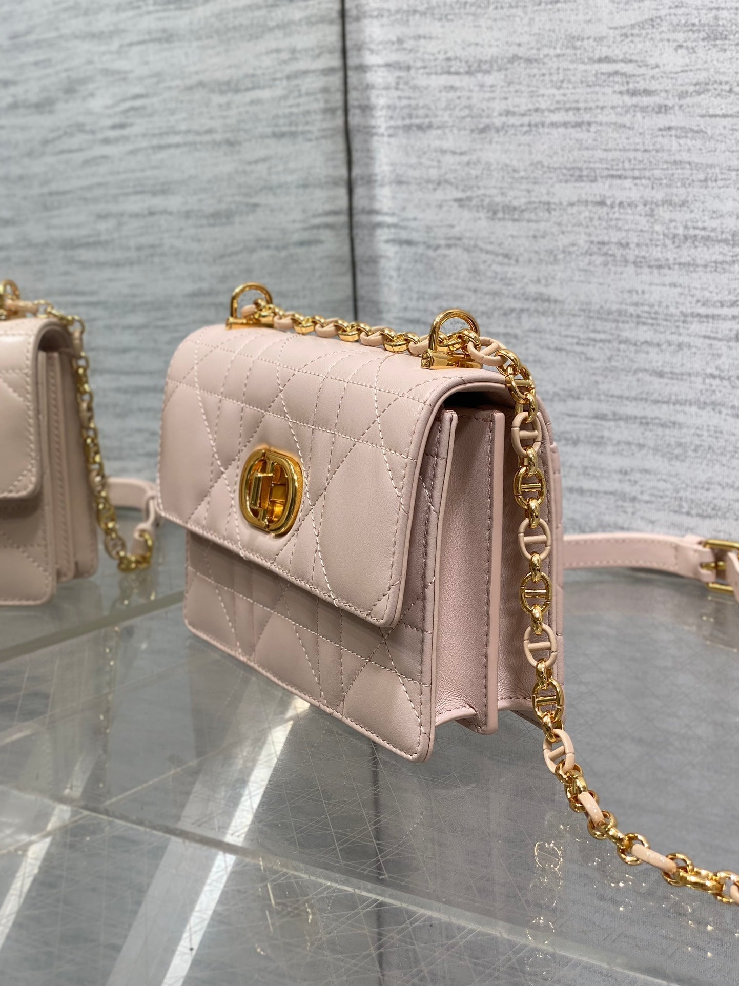 MISS CARO MINI 17 BAG IN LEMONADE PINK MACROCANNAGE LAMBSKIN