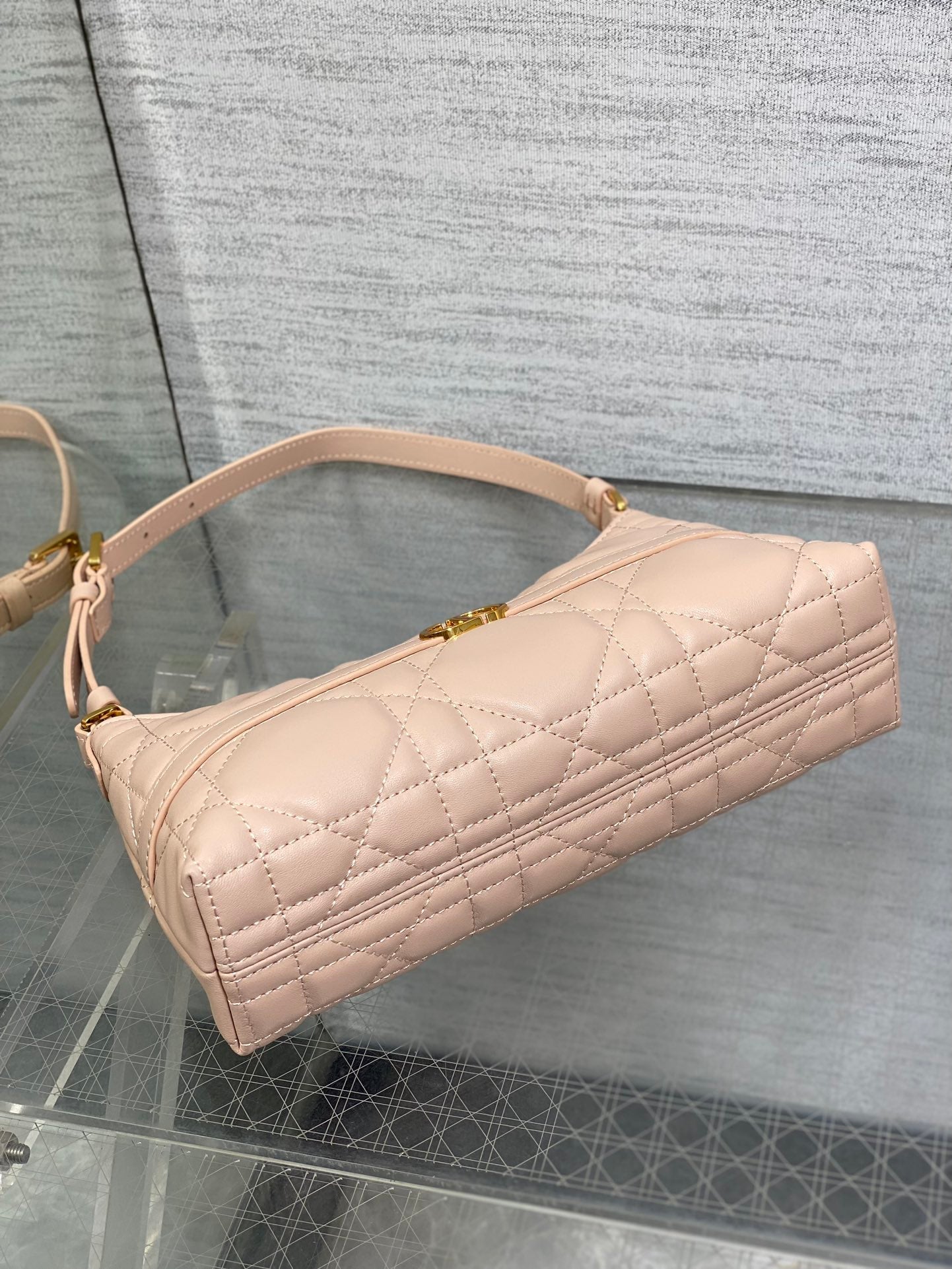 MISS CARO CIGALE MINI 24 BAG IN POWDER PINK MACROCANNAGE LAMBSKIN