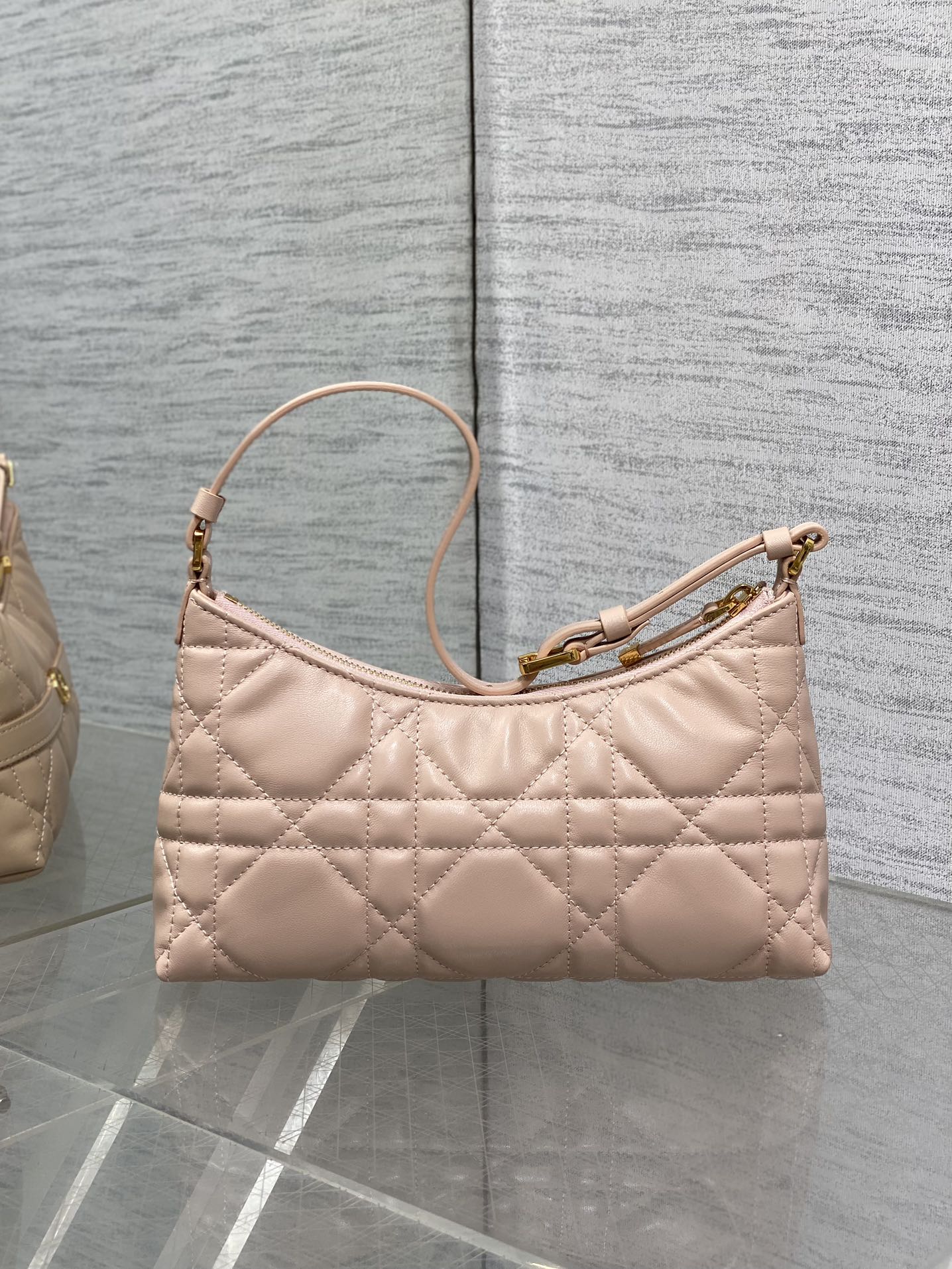 MISS CARO CIGALE MINI 24 BAG IN POWDER PINK MACROCANNAGE LAMBSKIN