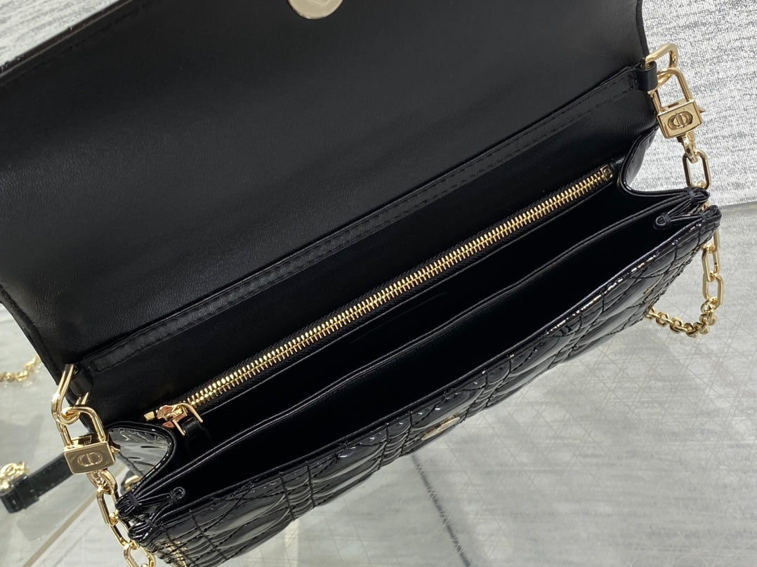 MINI BAG 24 IN BLACK PATENT CANNAGE CALFSKIN