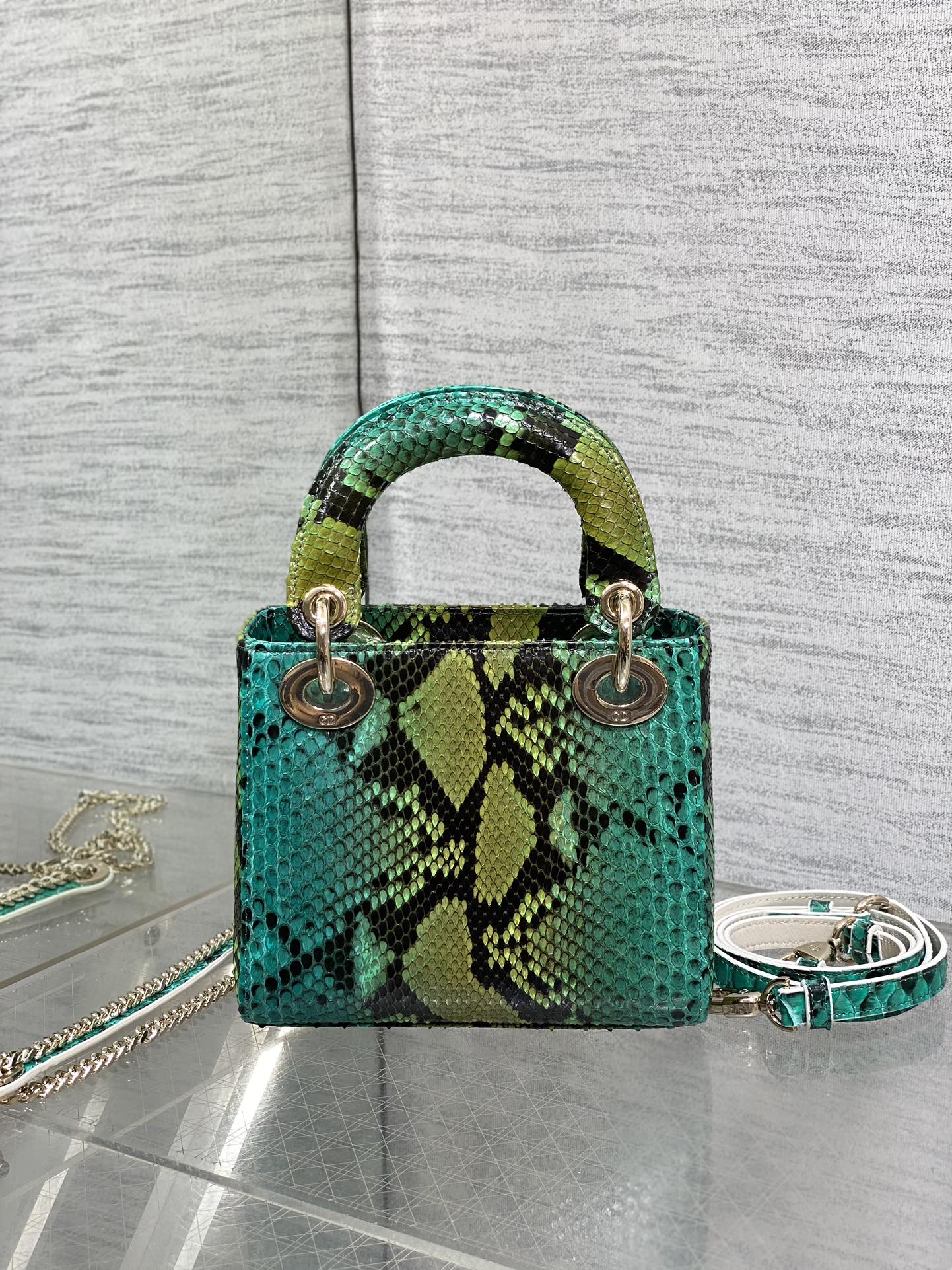 MINI 17 LADY BAG IN COLORFUL SNAKESKIN PATTERN LAMBSKIN 225963