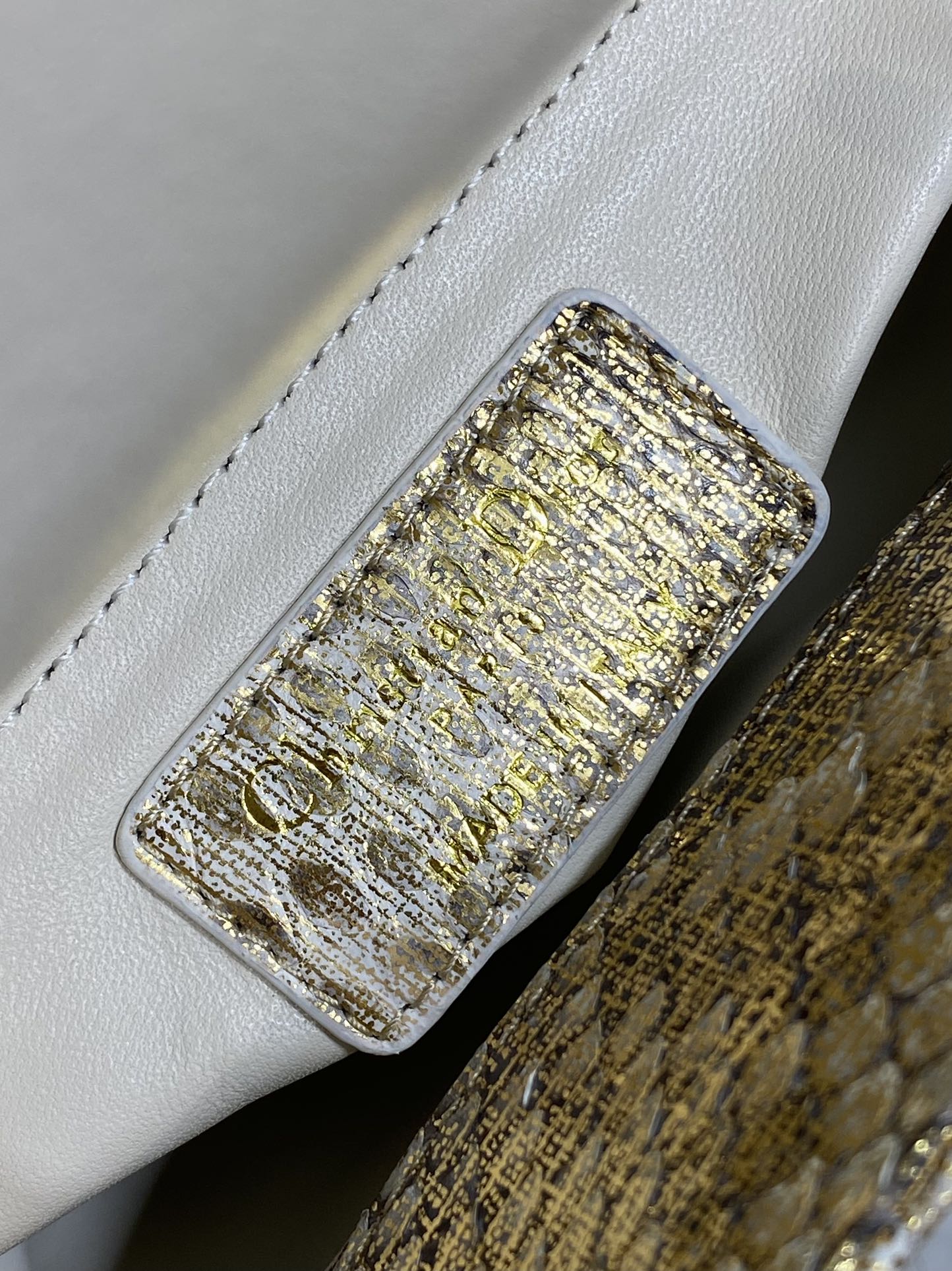 MINI 17 LADY BAG IN LIGHT GOLD SNAKESKIN PATTERN LAMBSKIN