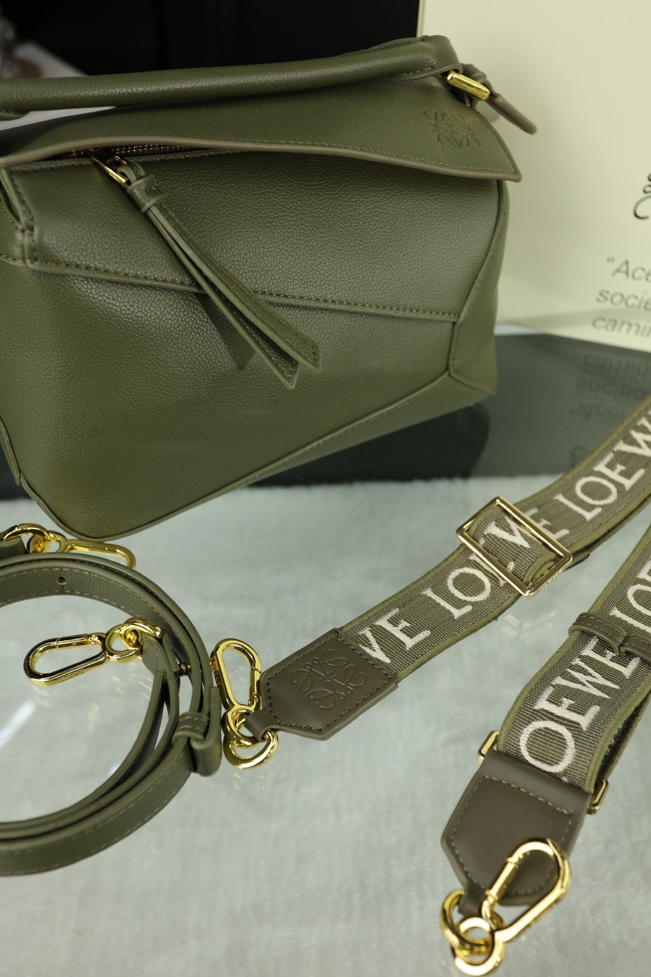 LOE MINI PUZZLE 23 BAG IN DARK OLIVE GREEN CALFSKIN