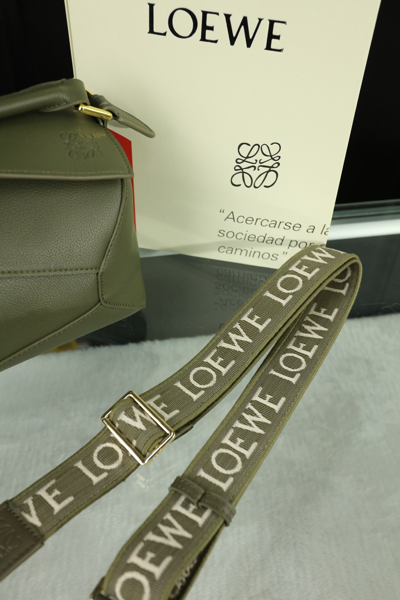 LOE MINI PUZZLE 23 BAG IN DARK OLIVE GREEN CALFSKIN