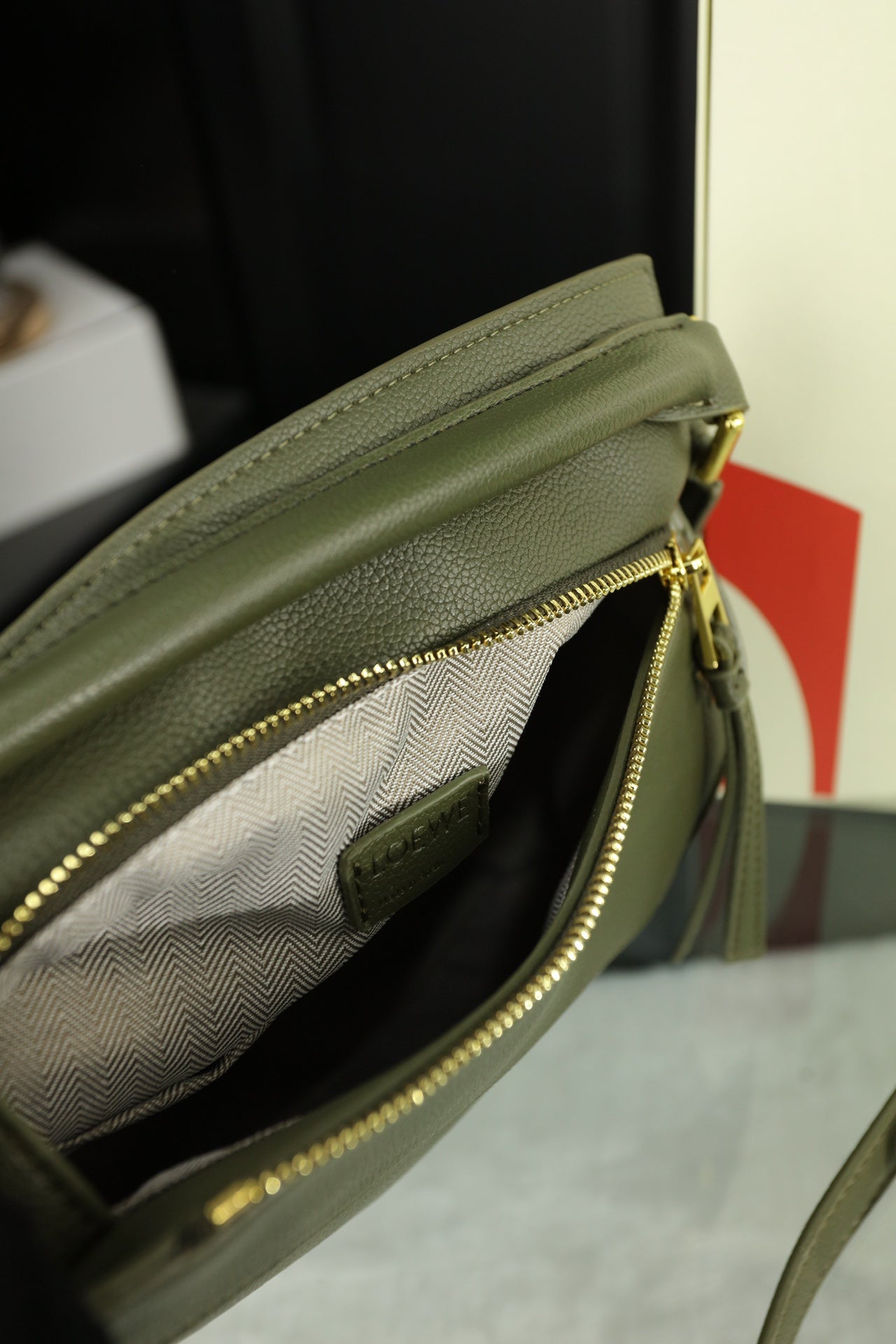 LOE MINI PUZZLE 23 BAG IN DARK OLIVE GREEN CALFSKIN