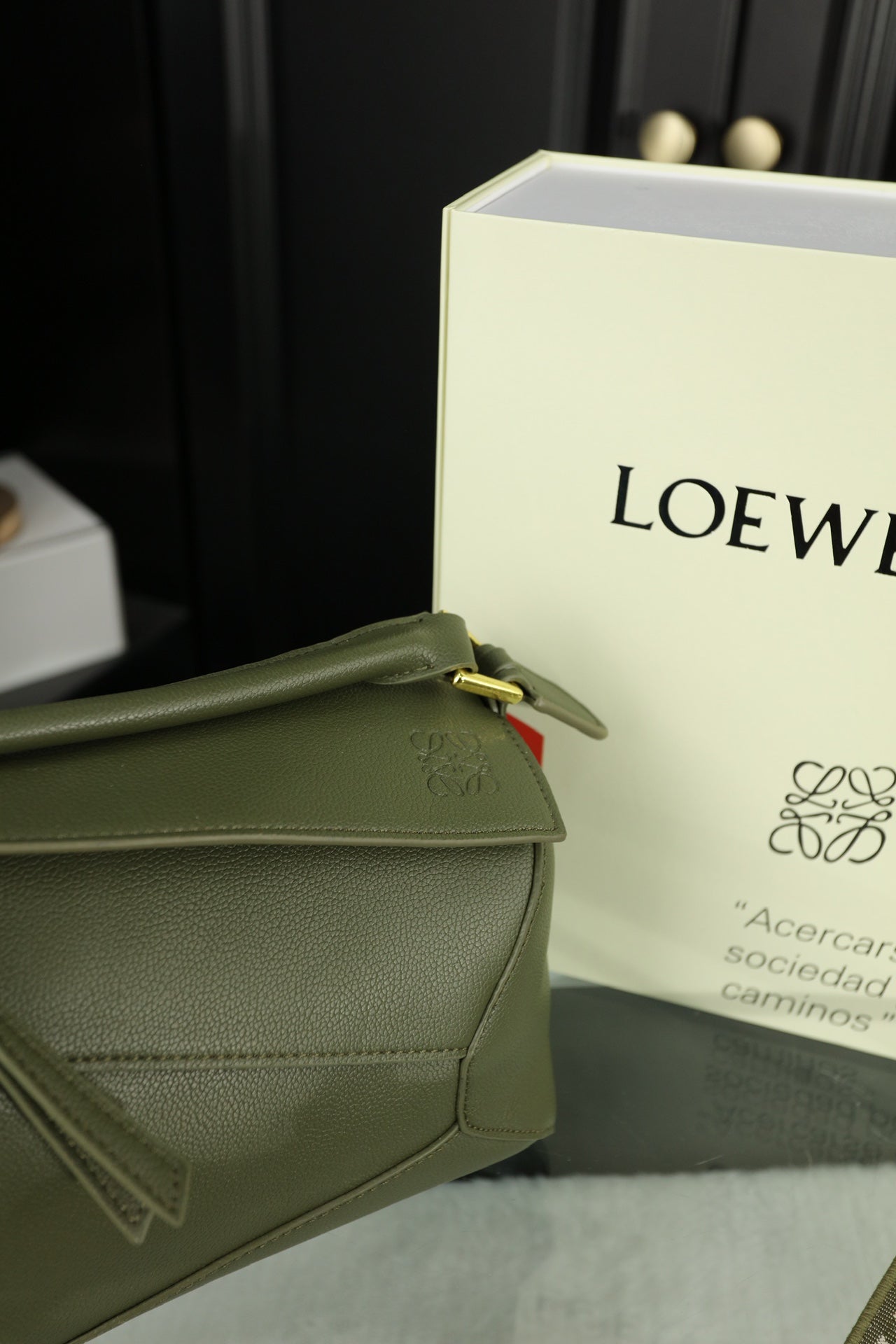 LOE MINI PUZZLE 23 BAG IN DARK OLIVE GREEN CALFSKIN