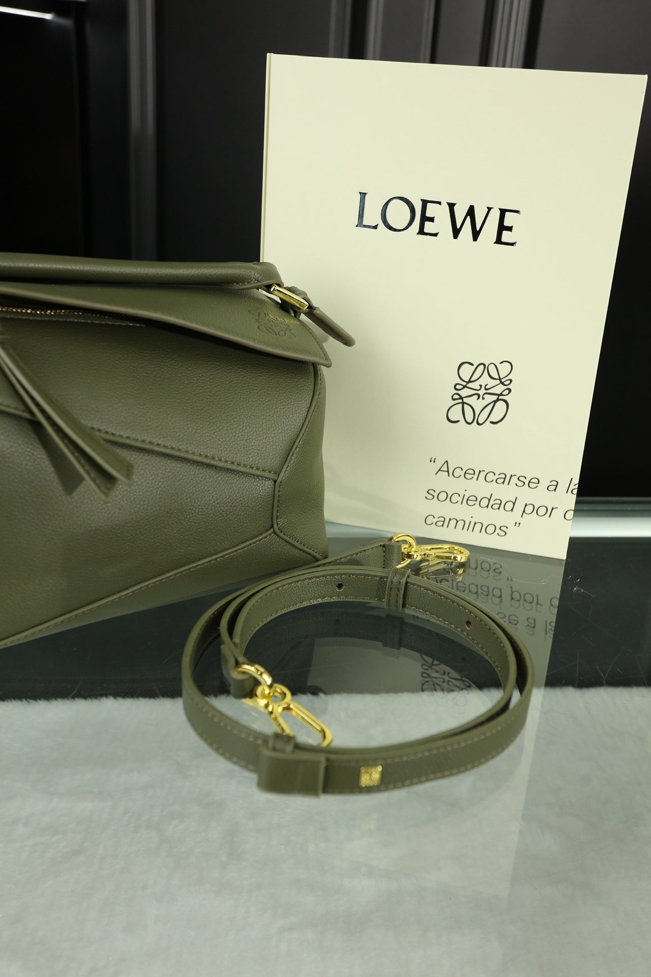 LOE MINI PUZZLE 23 BAG IN DARK OLIVE GREEN CALFSKIN