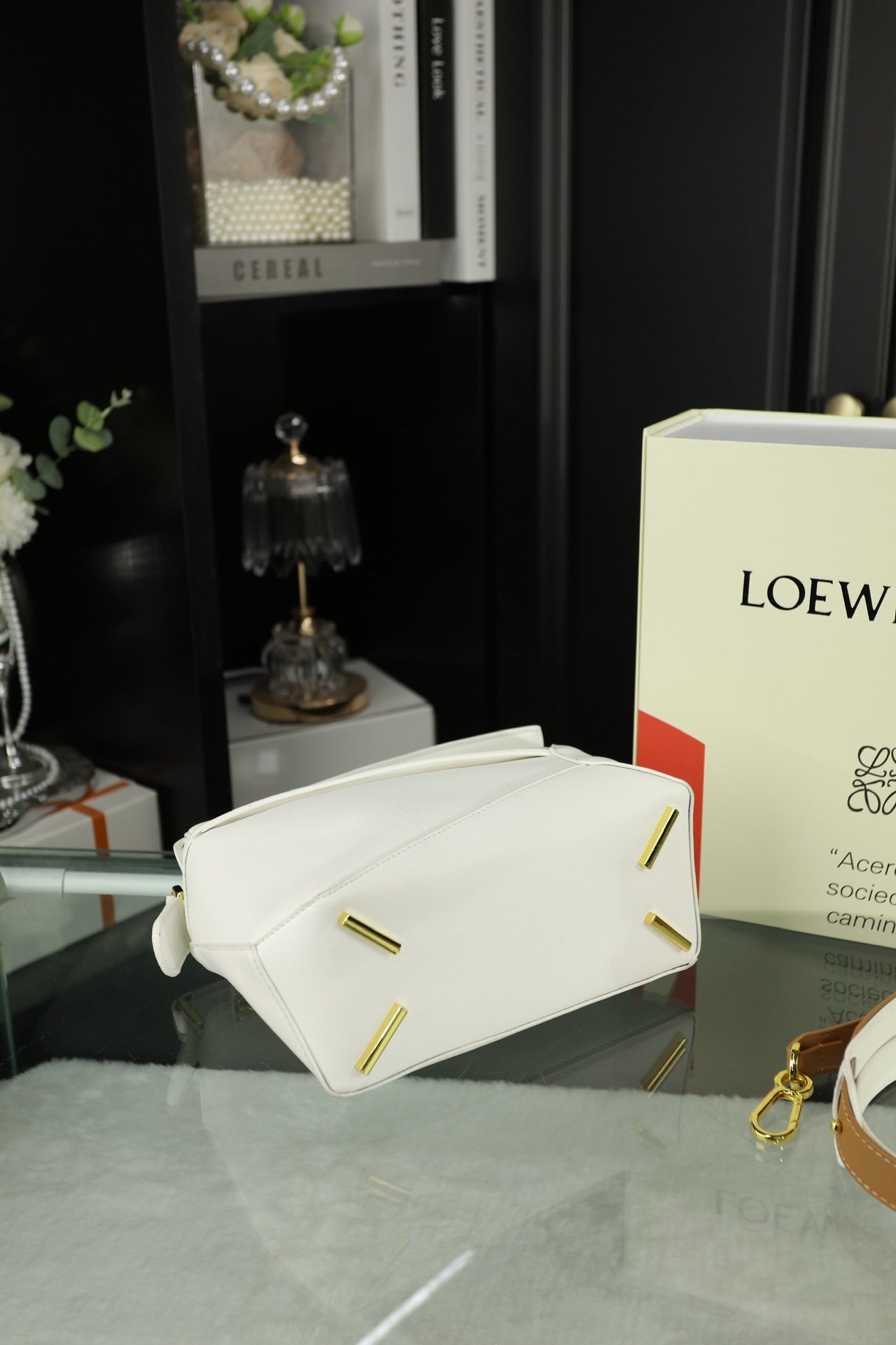 LOE MINI PUZZLE 23 BAG IN WHITE CALFSKIN