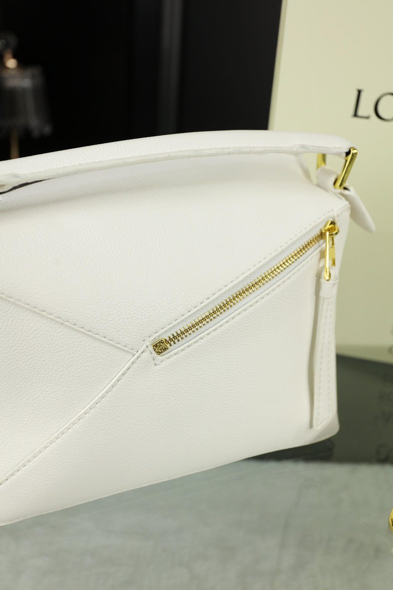 LOE MINI PUZZLE 23 BAG IN WHITE CALFSKIN