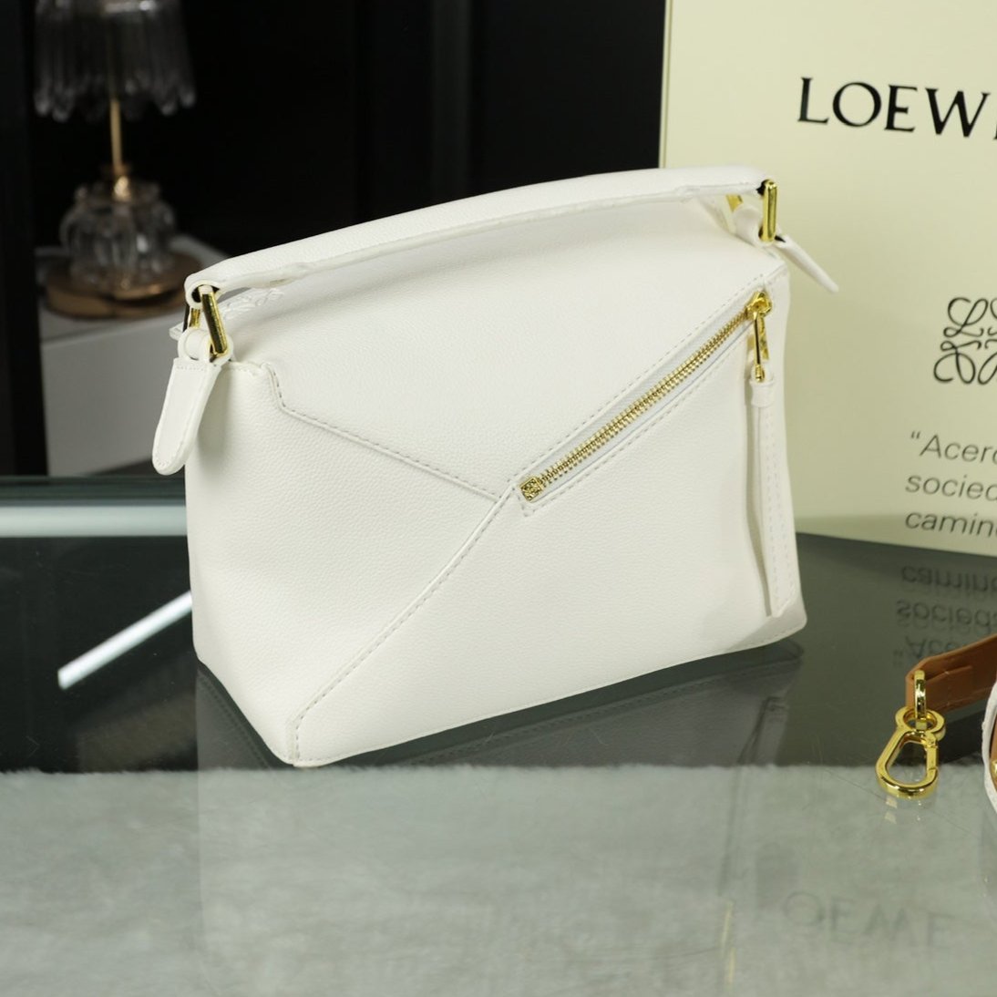 LOE MINI PUZZLE 23 BAG IN WHITE CALFSKIN