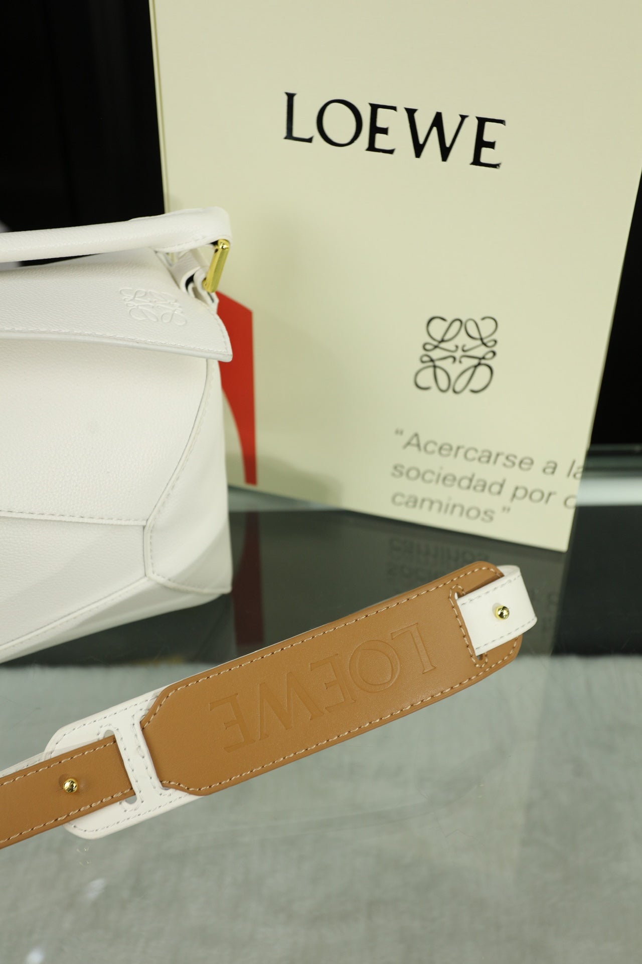 LOE MINI PUZZLE 23 BAG IN WHITE CALFSKIN