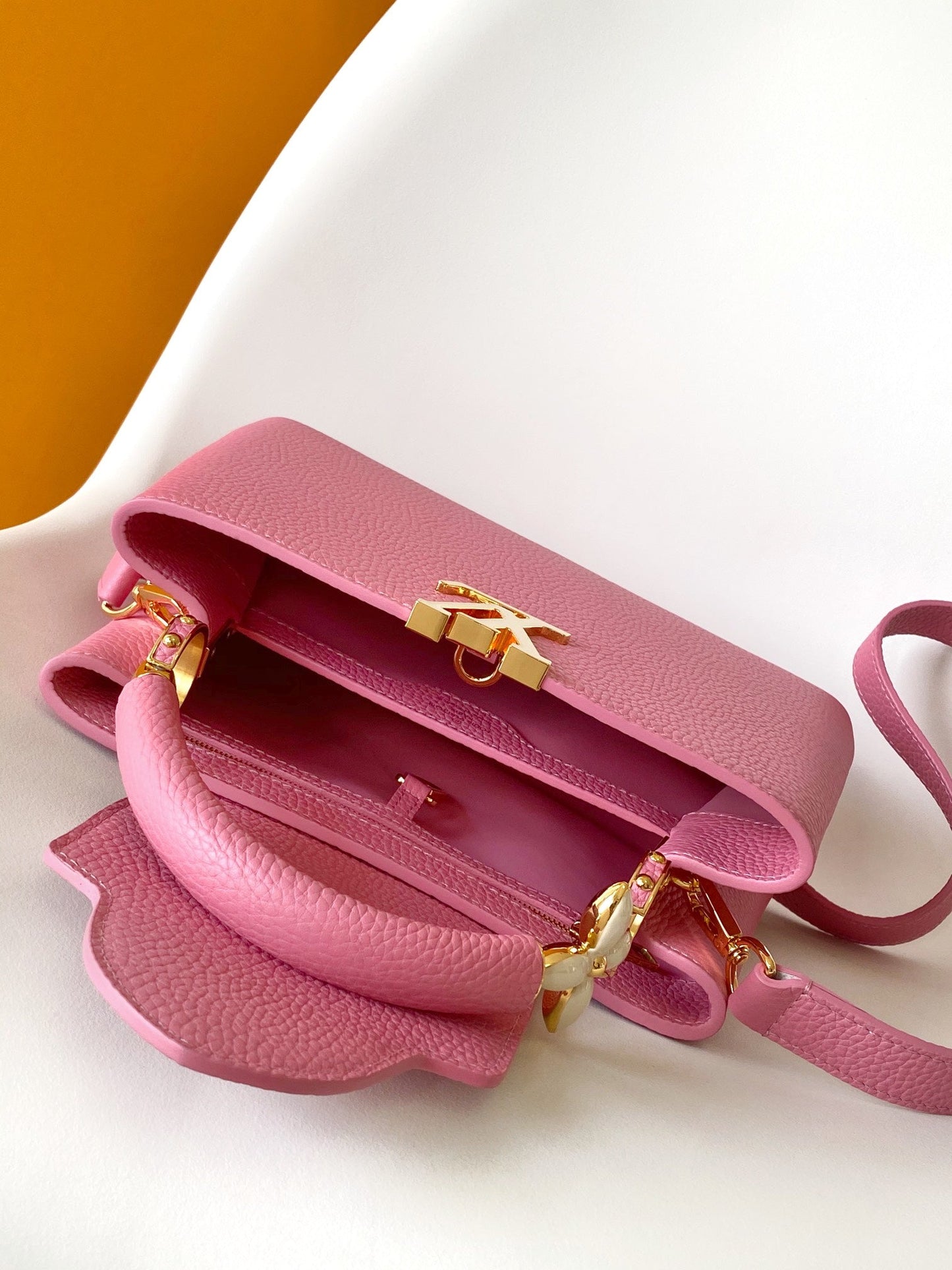 CAPUCINES MINI 21 IN MARSHMALLOW PINK TAURILLON GOLD HARDWARE