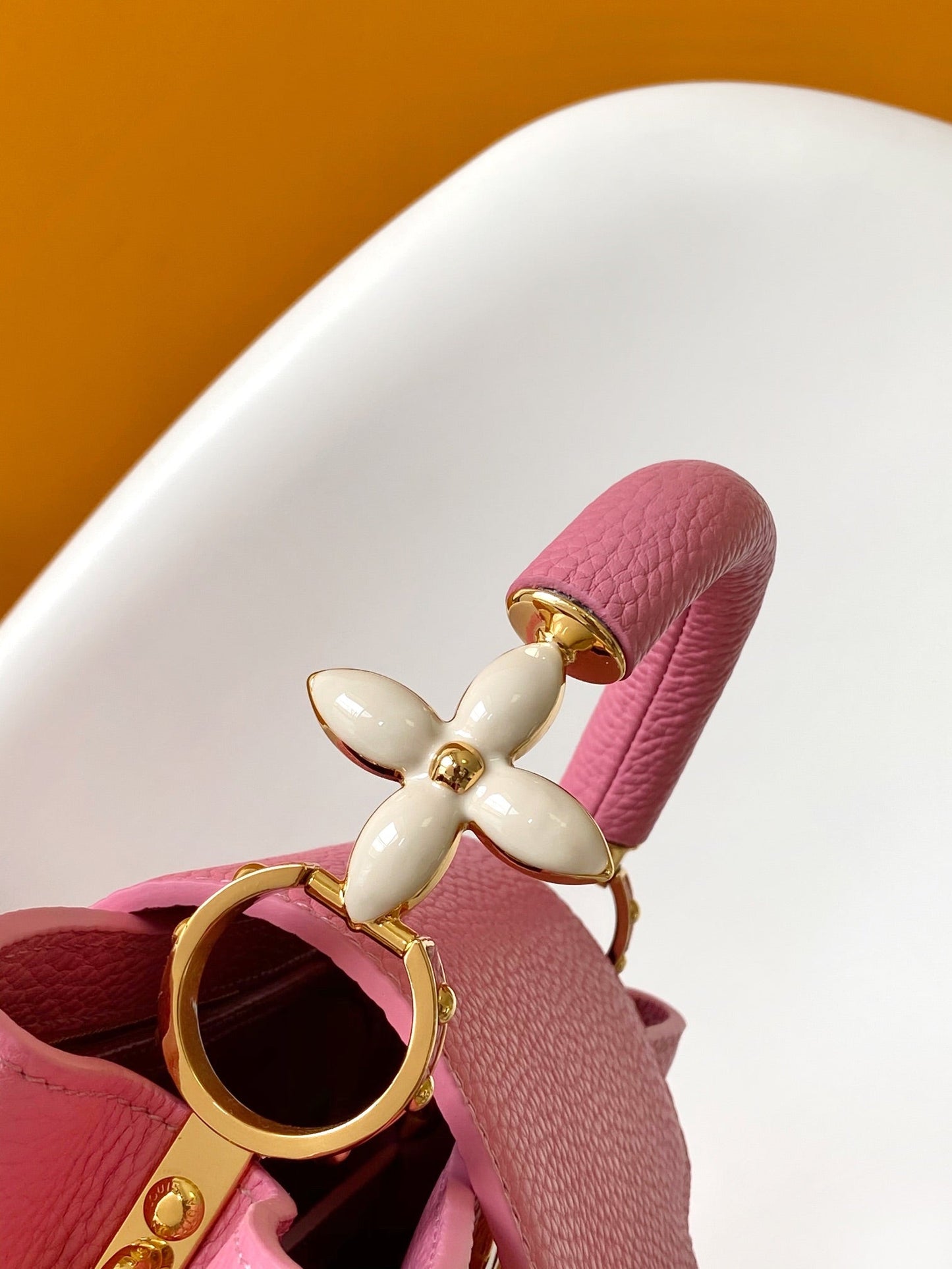 CAPUCINES MINI 21 IN MARSHMALLOW PINK TAURILLON GOLD HARDWARE