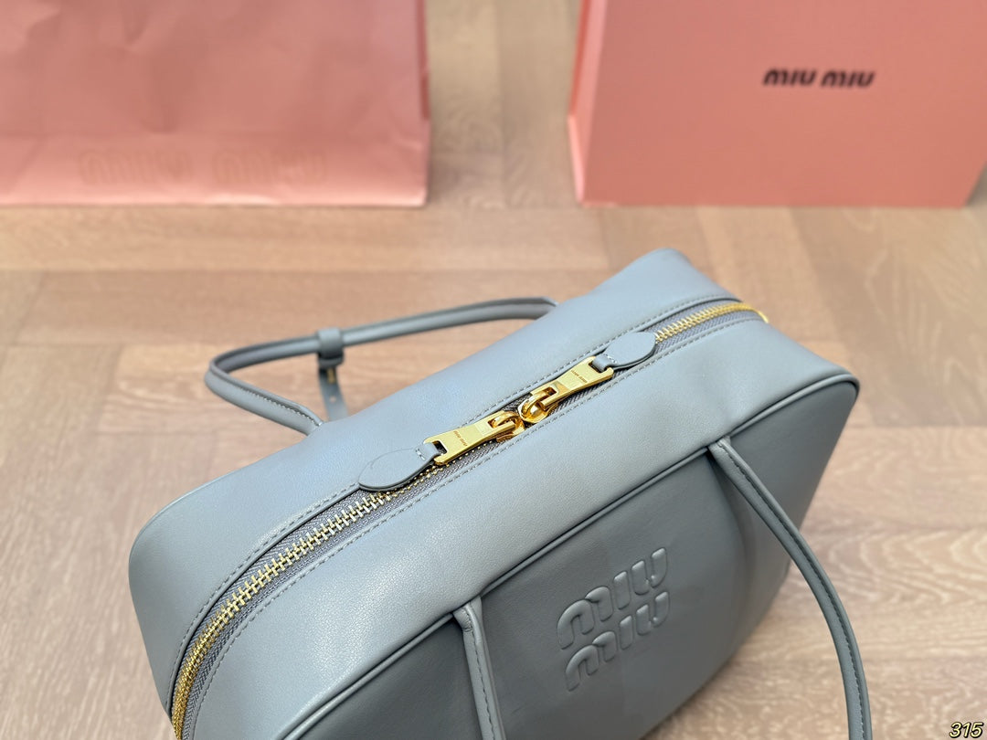 BEAU BAG 33 IN GRAY CALFSKIN WITH BASEBALL CHARM