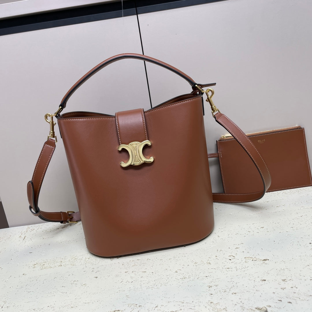 MEDIUM 28 LOUISE BAG IN BRONZE BROWN SMOOTH CALFSKIN